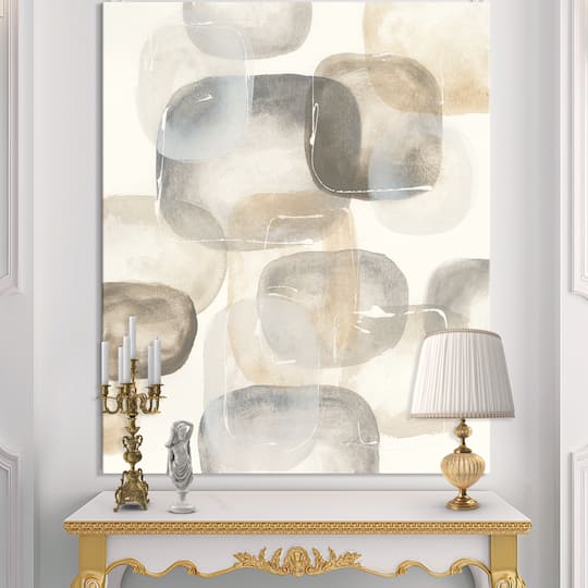 Designart - Neutral Oval Grey Stones II